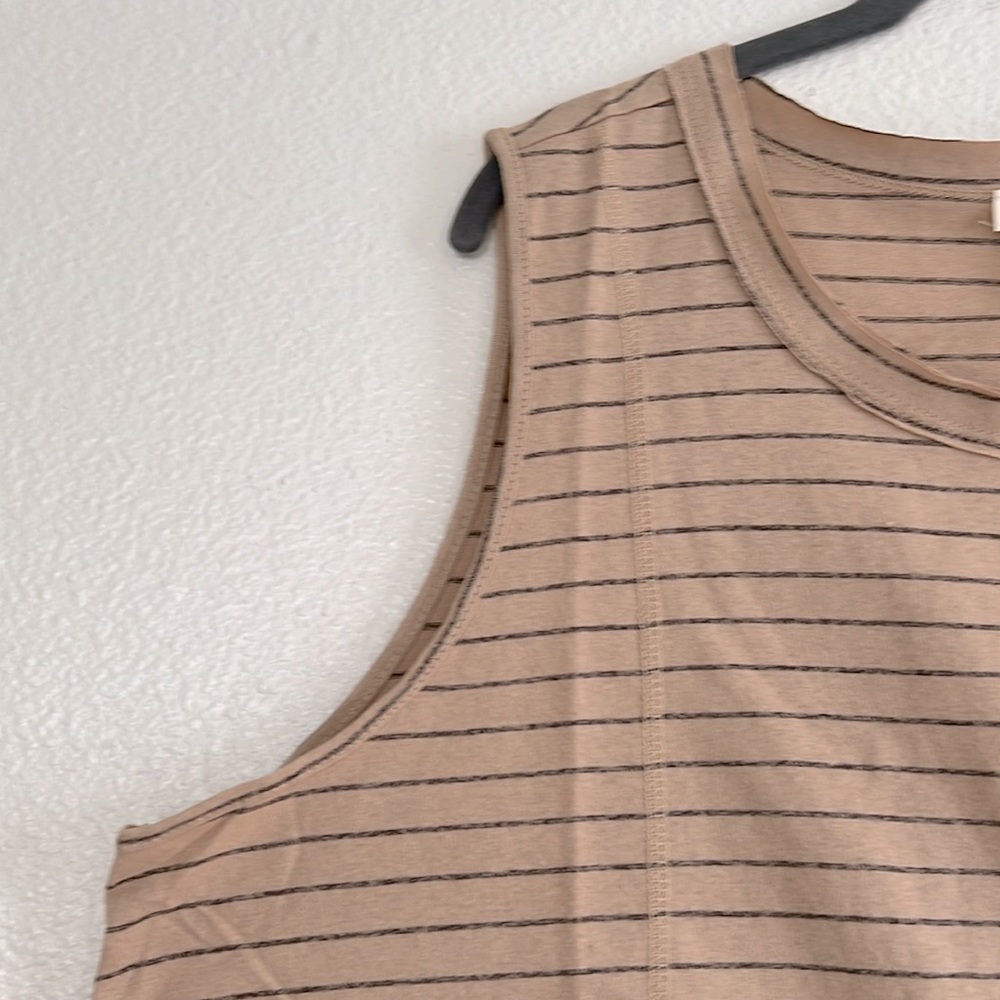 Tan and black striped tank, size 1X - Picture 2 of 4